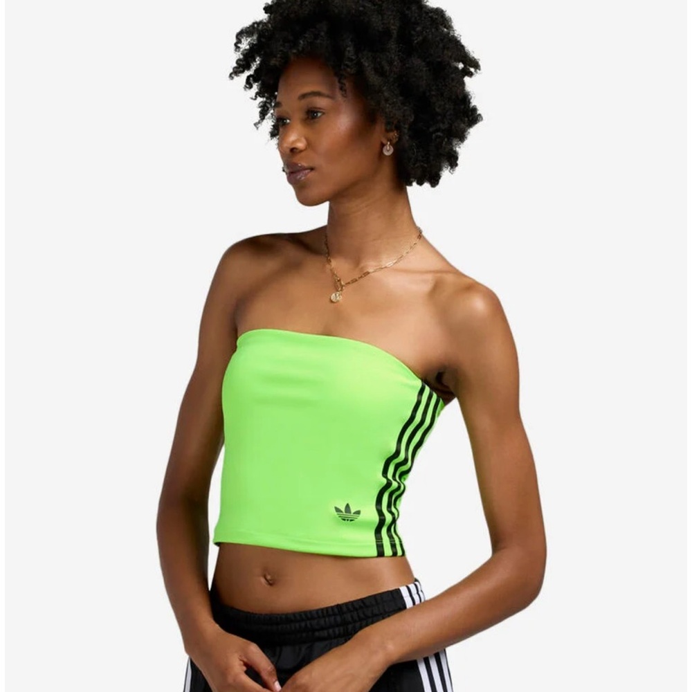 Adidas Women's Green Strapless Crop Top